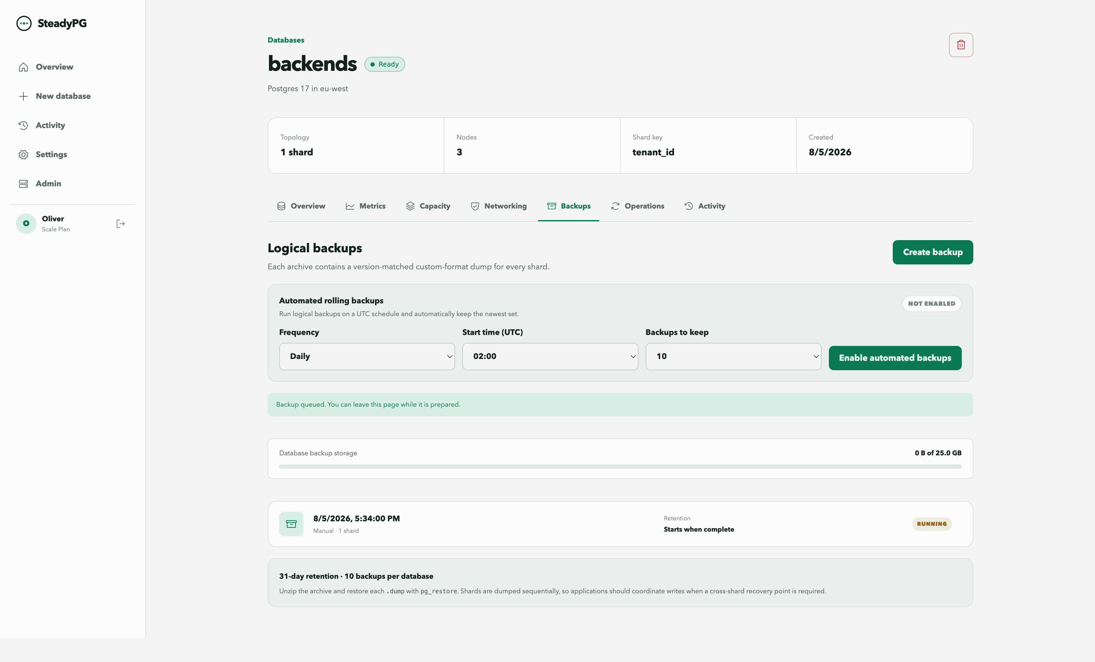 SteadyPG: Building a Self-Service Managed PostgreSQL Platform screenshot 3